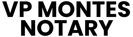 Black text: VP MONTES NOTARY.