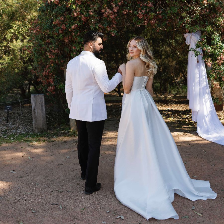 glowing bride with groom and hair and makeup by Juliet