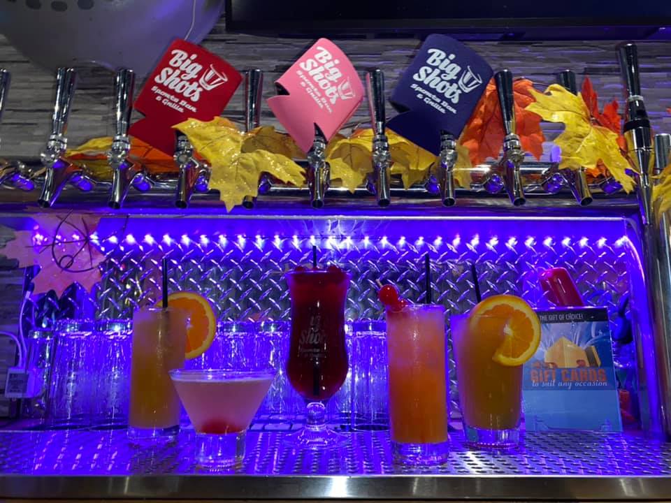 A bar with a bunch of drinks on it