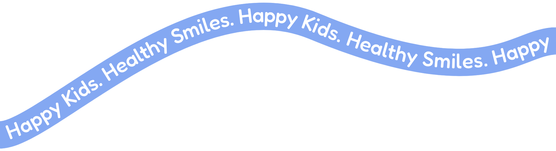 Blue wavy banner with text: