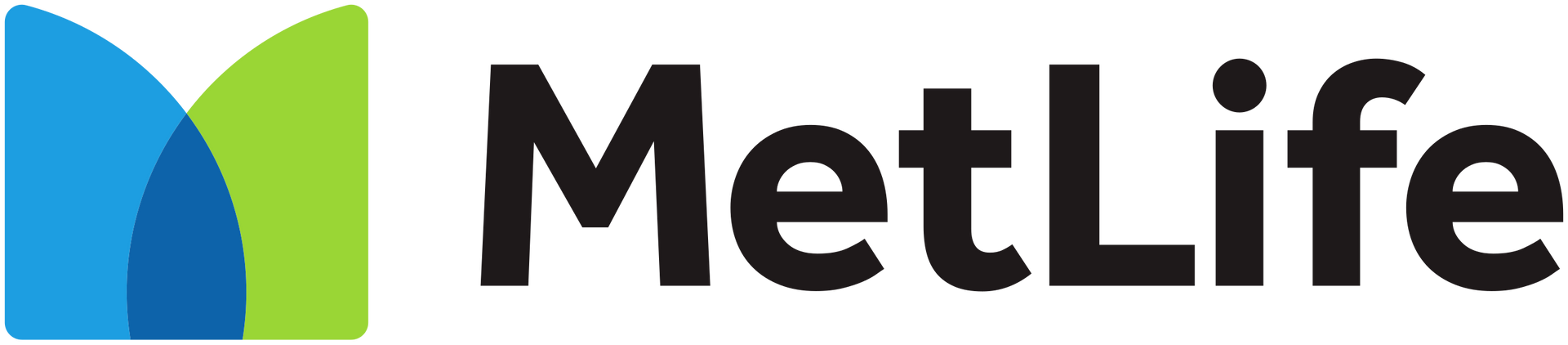 MetLife logo with a blue and green graphic and the company name in black.