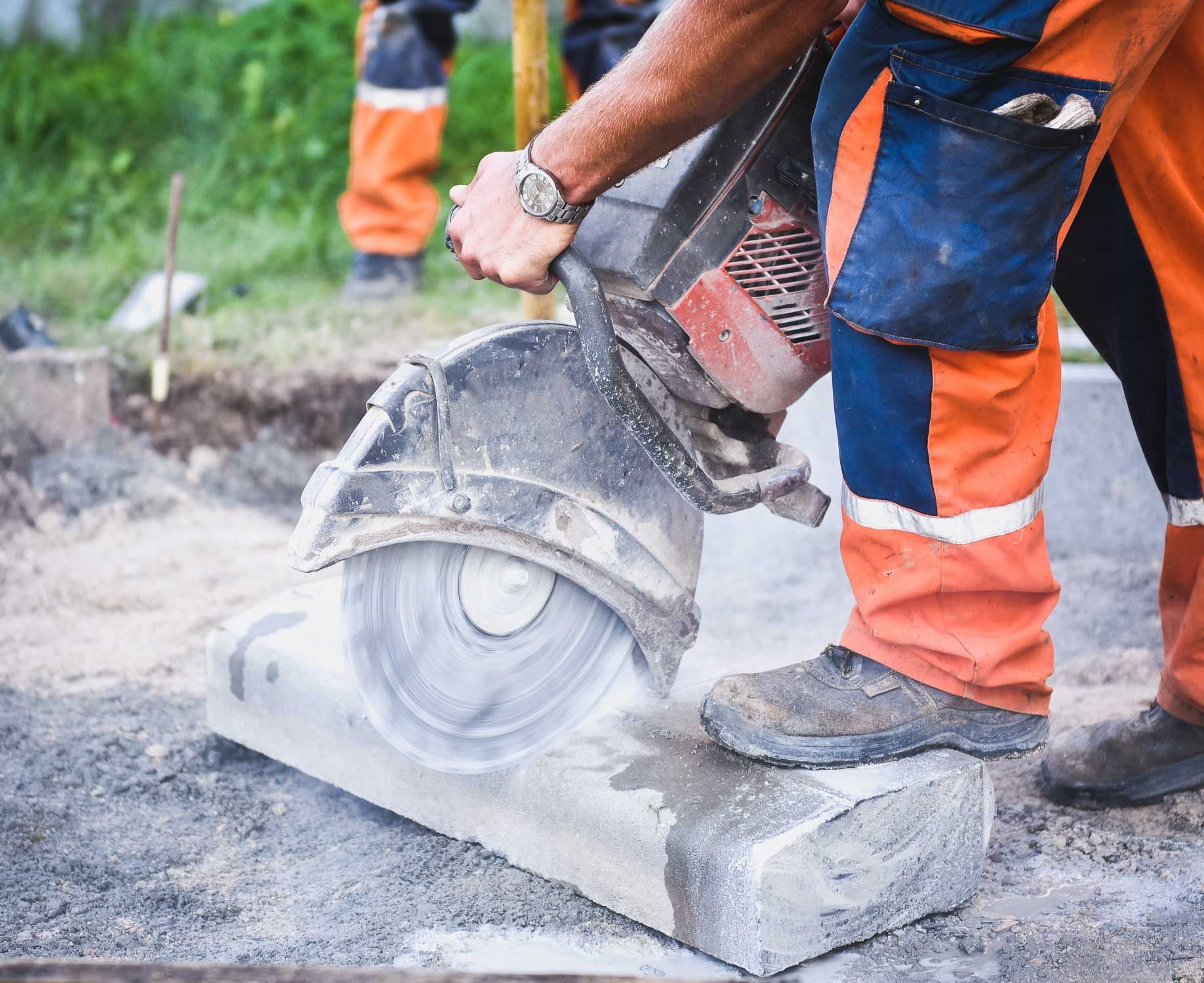 Worker cutting concrete | Gold Coast, QLD | DIY Hire Equipment