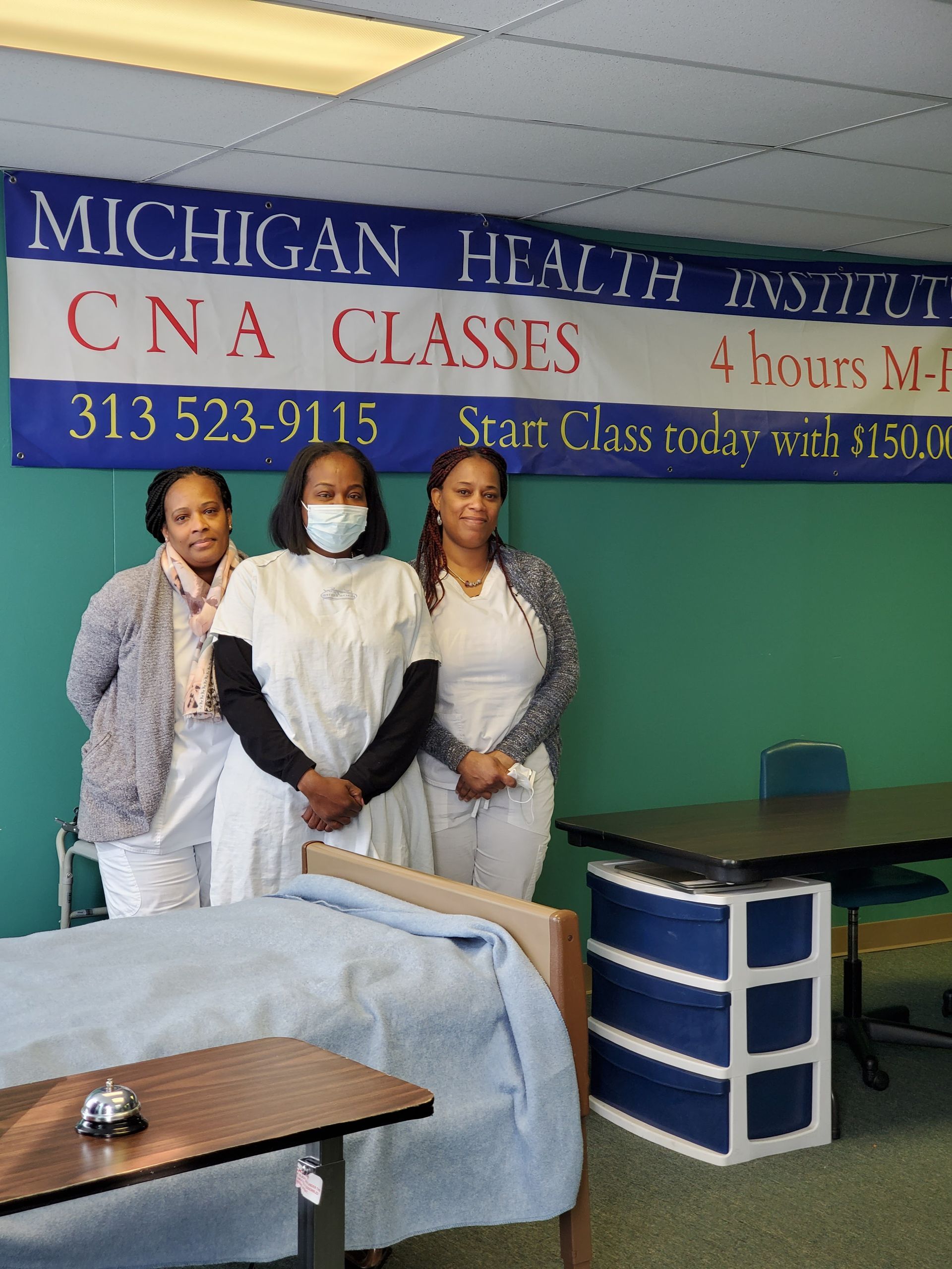 Three Nursing Assistant Students