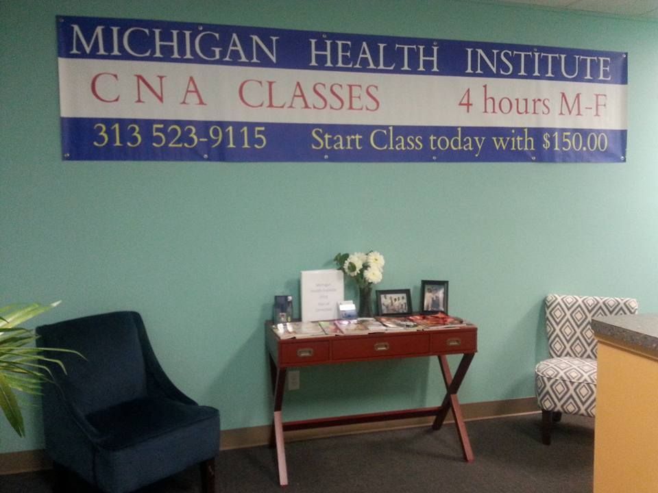 A Sign for Michigan Health Institute CNA Classes