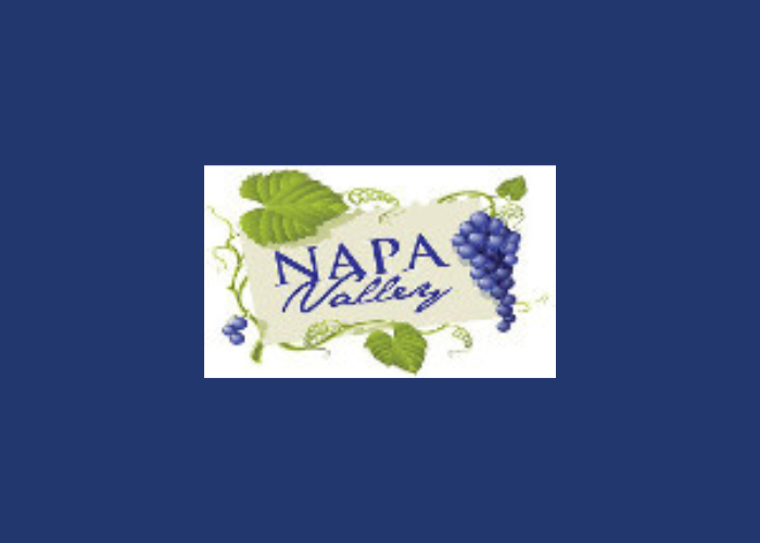 A napa valley logo on a blue background