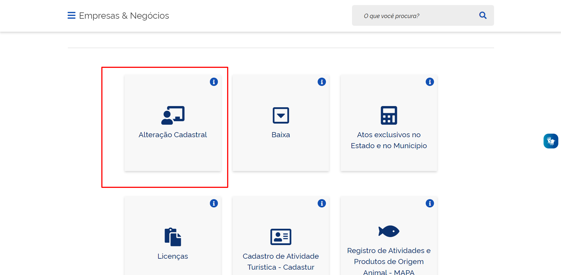 Alteração cadastral