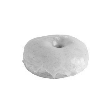 Glazed donut with a white icing.