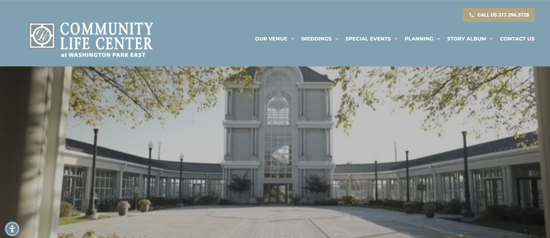 A screenshot of the community life center website