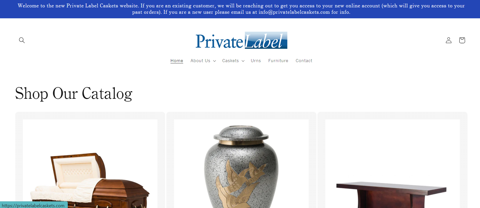 A screenshot of a website for private funerals