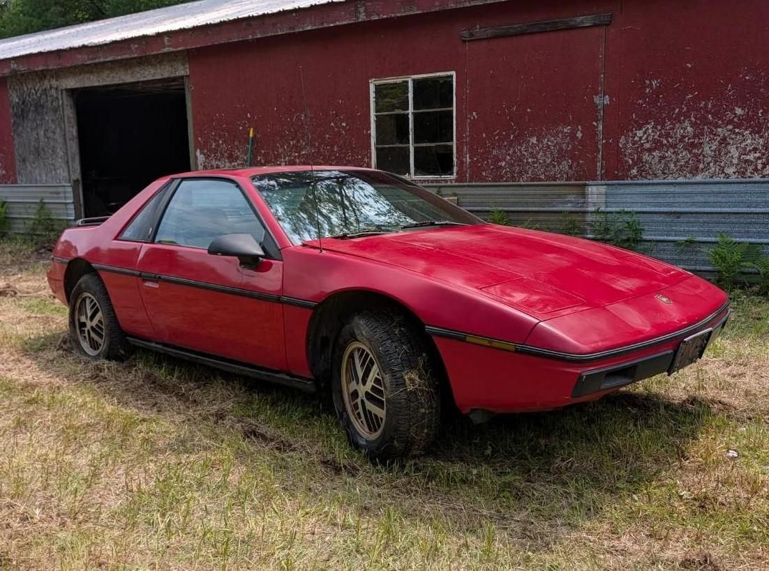 Red sports car parked