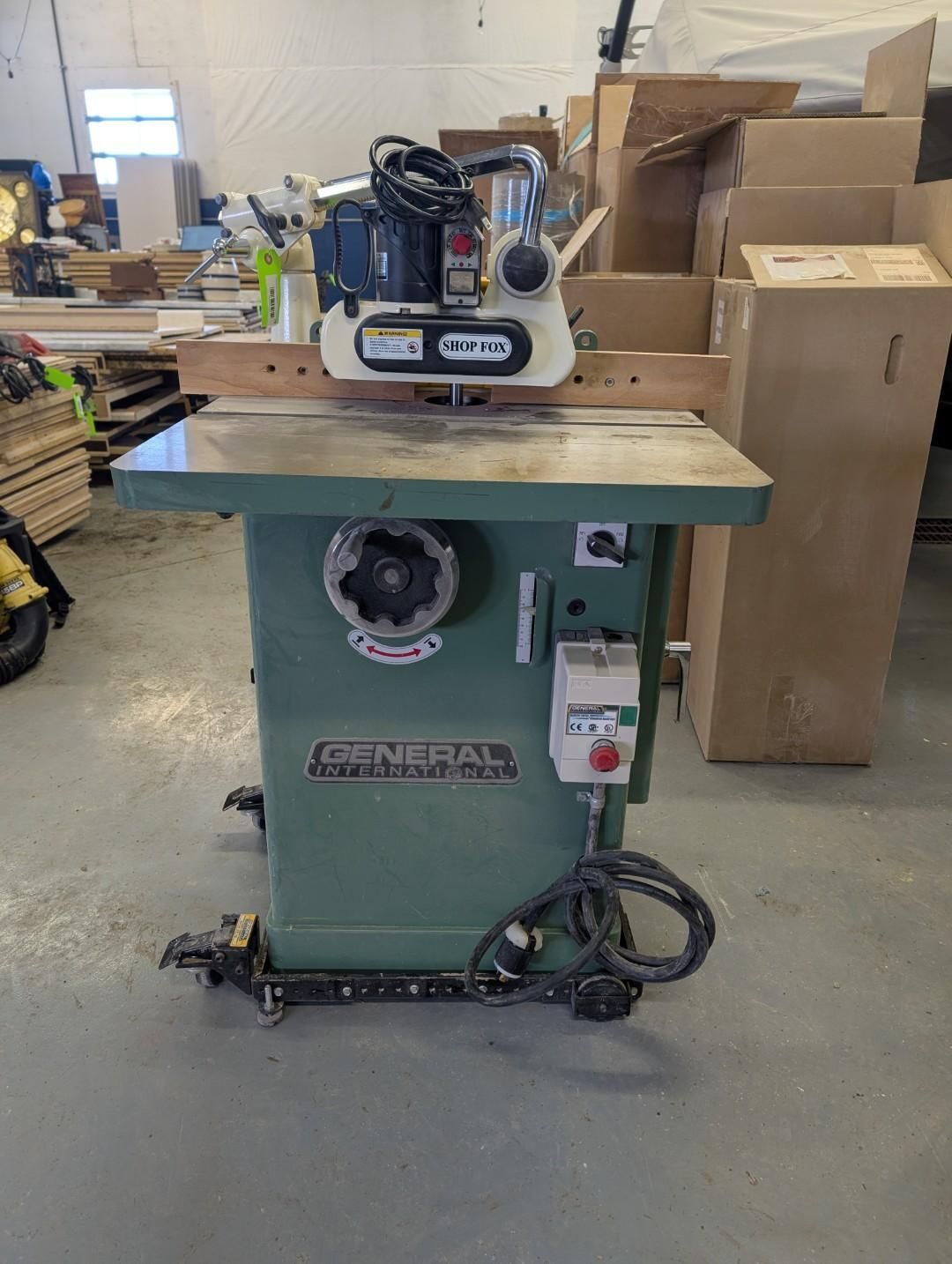 Green General International shaper machine.