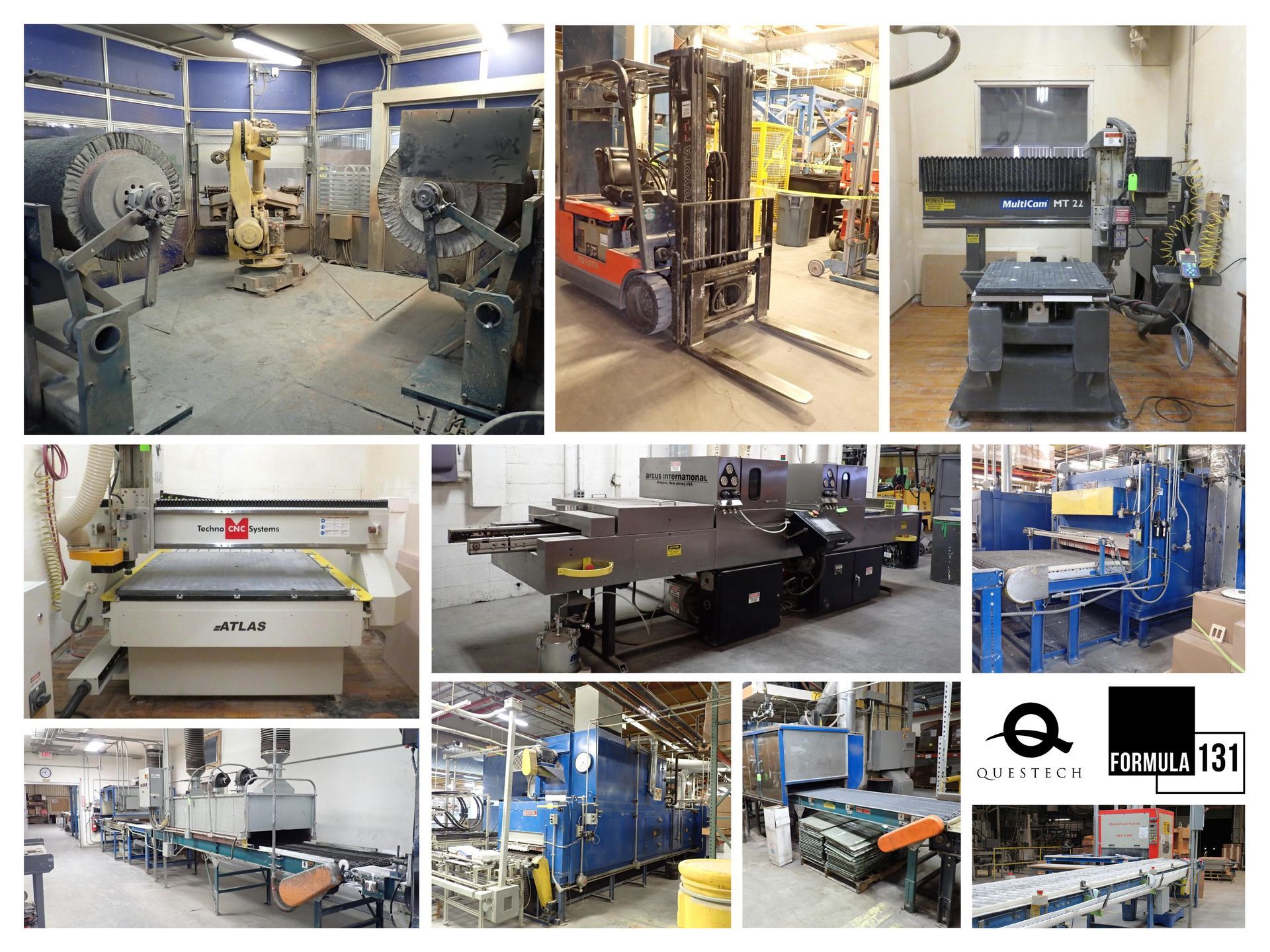 Blue and white Doosan DFB-400 machine in a workshop.