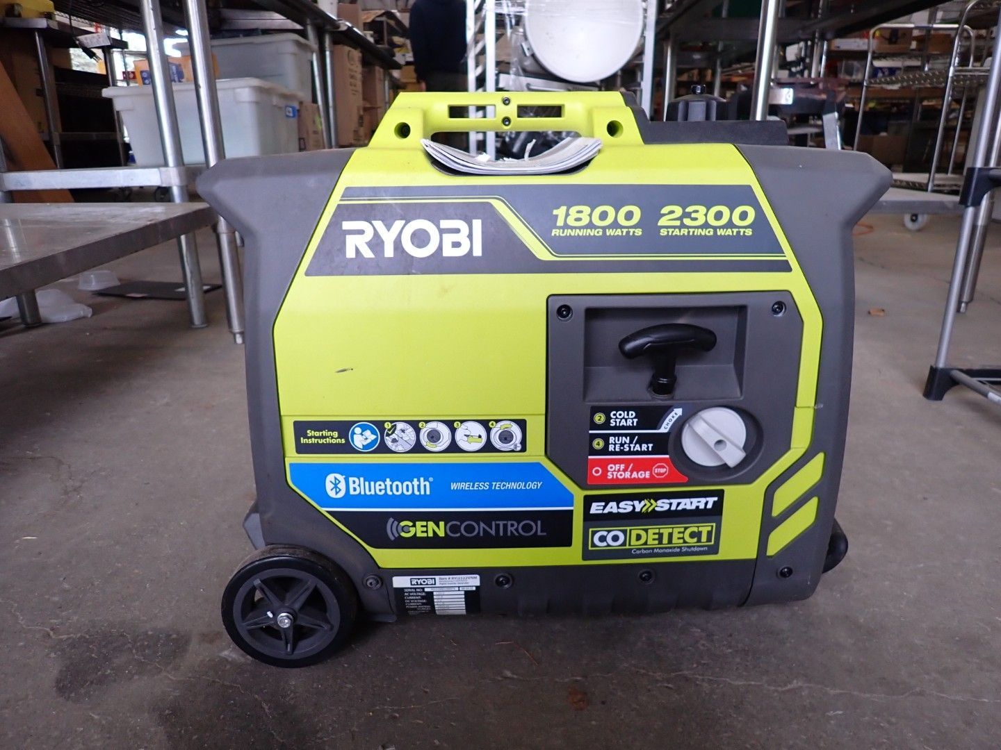Green Ryobi portable generator