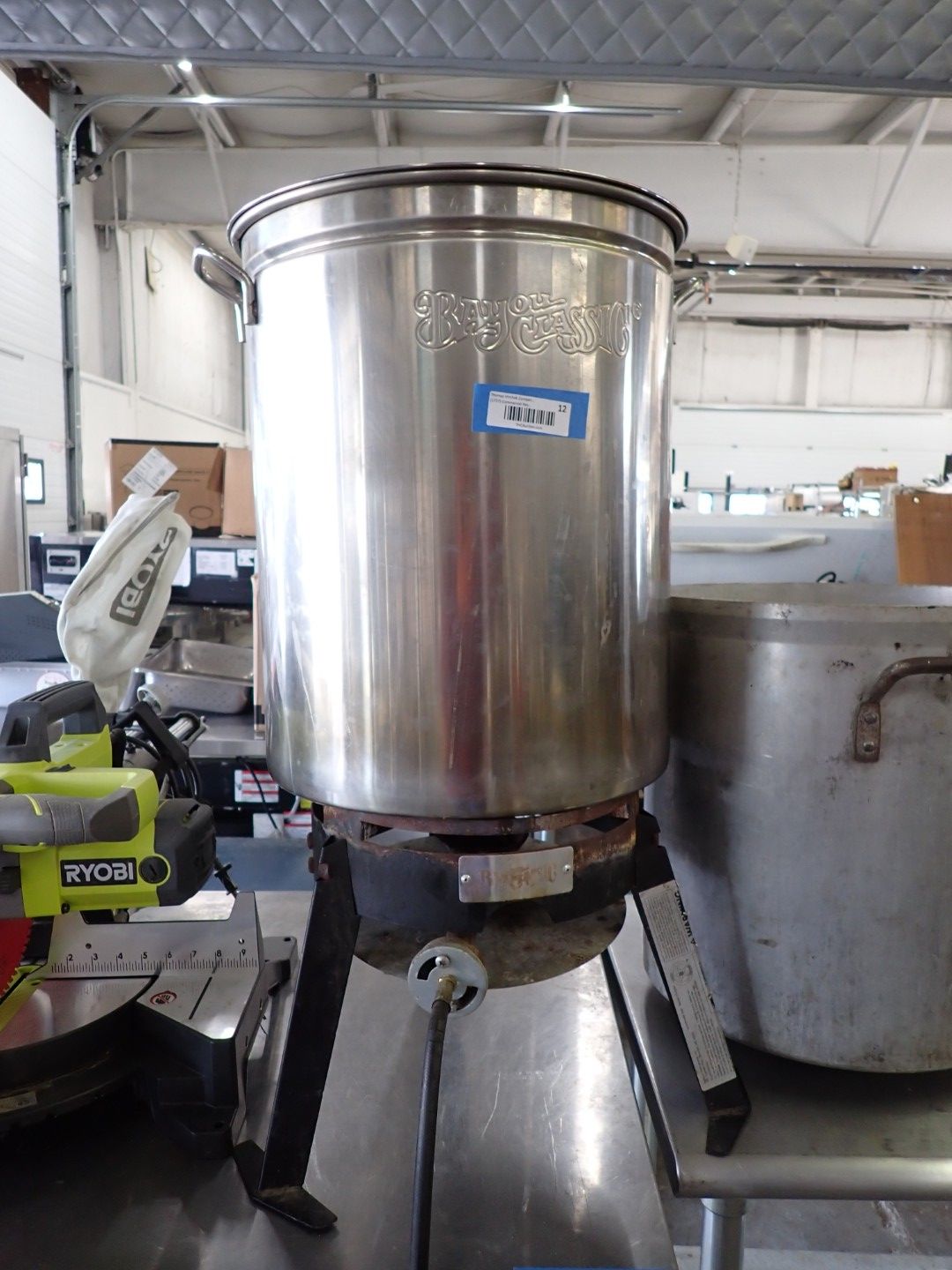 Large stainless-steel stock pot