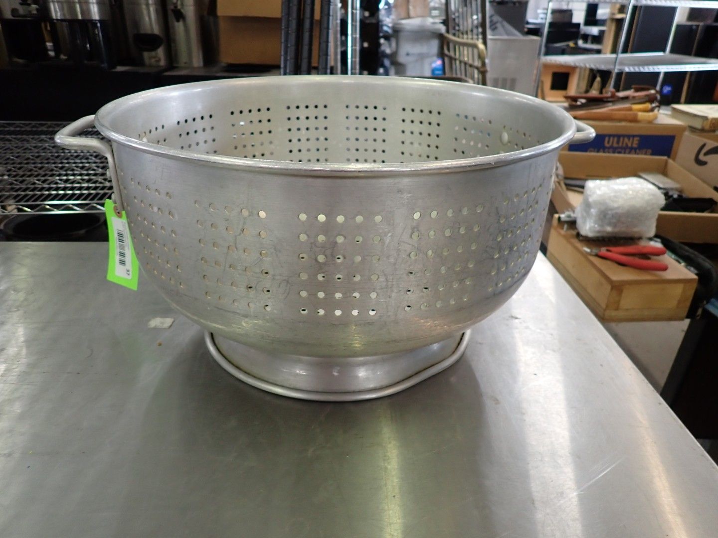 Large stainless steel colander