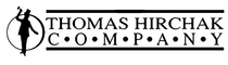 Logo of Thomas Hirchak Company, a silhouette of a man with a top hat holding a gavel within a circle.