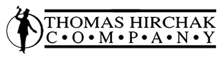 Logo of Thomas Hirchak Company, a silhouette of a man with a top hat holding a gavel within a circle.