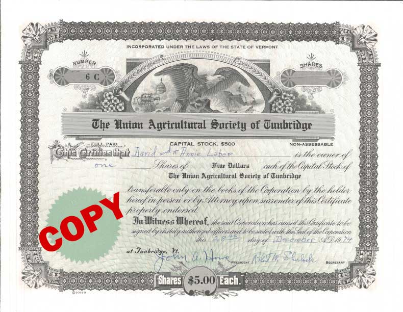 Tunbridge World’s Fair Stock