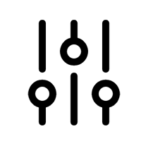 Curseurs de contrôle audio avec cercles.