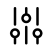 Curseurs de contrôle audio avec cercles.