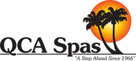 A logo for qca spas a step ahead since 1966