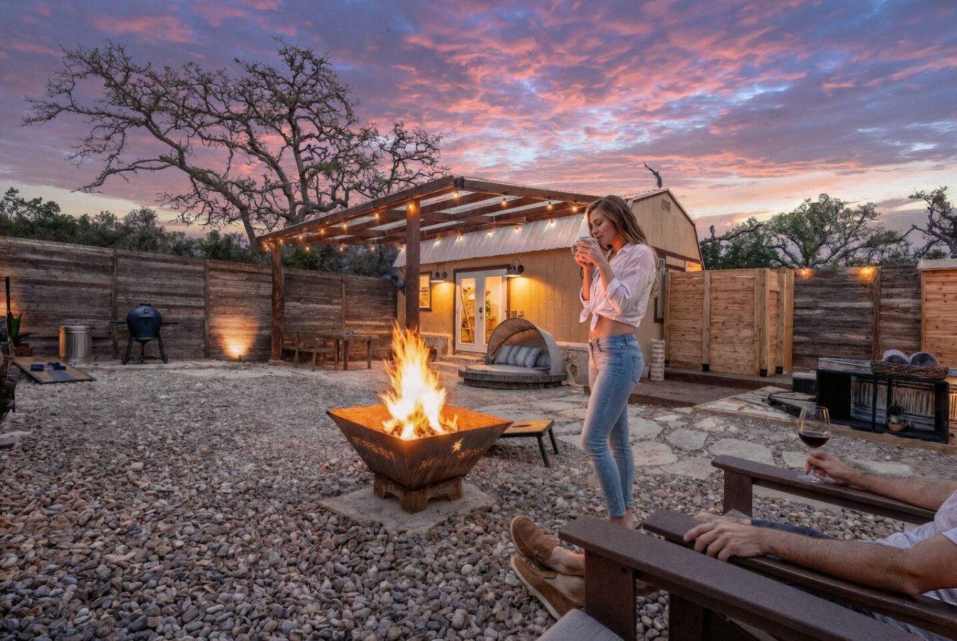 Custom fire pit under the stars