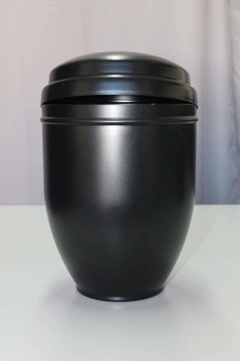 urna funebre in metallo nero