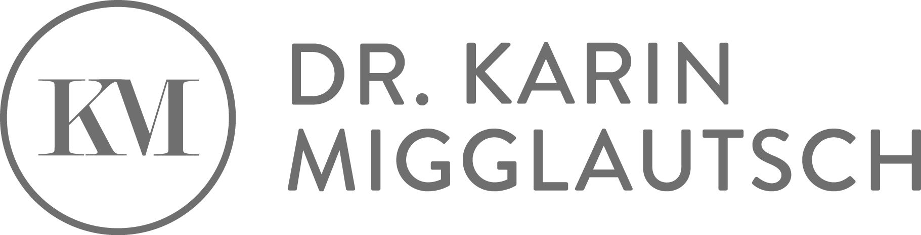Logo für Dr. Karin Migglautsch; ein Kreis mit 
