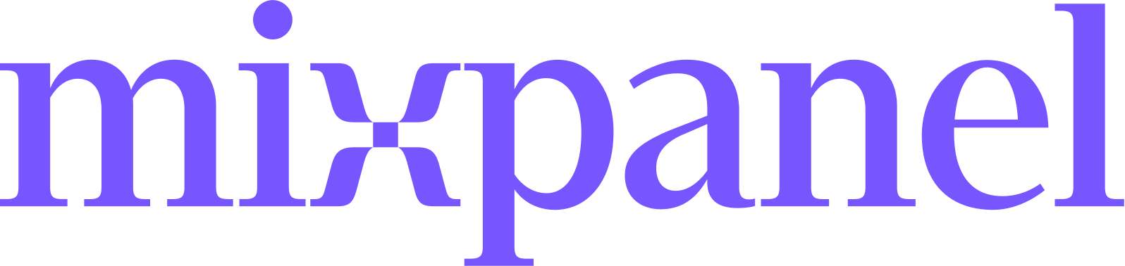 The word mixpanel is written in purple letters on a white background.