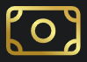 A gold icon of a dollar bill on a black background.