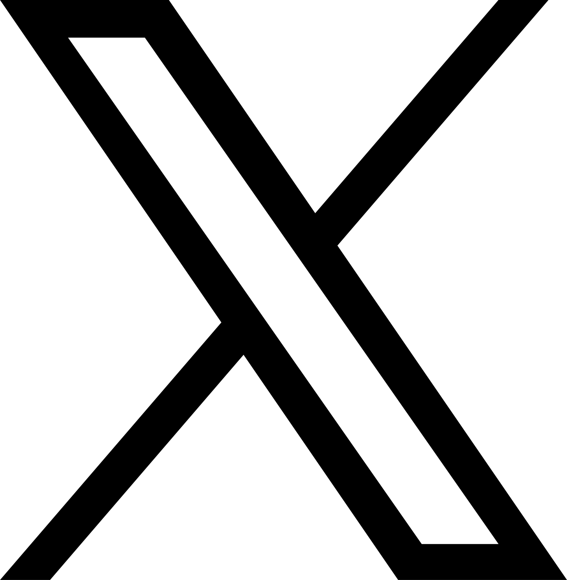 A black and white icon of a letter x on a white background.