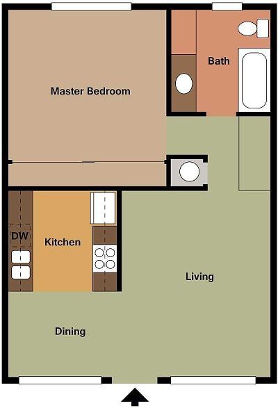 1 Bed | 1 Bath Floorplan