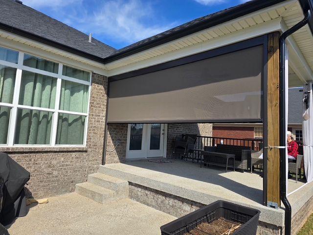 A close-up of a small, bright yellow sunflower with a dark brown center, surrounded by soft-focus green foliage.