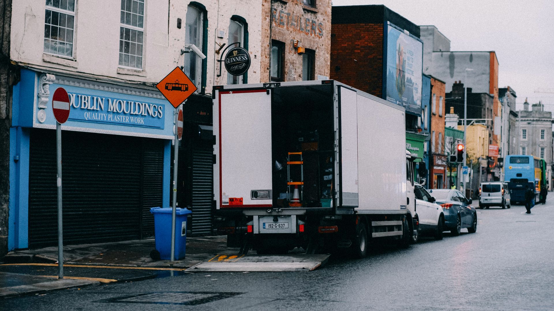 box truck being loaded
