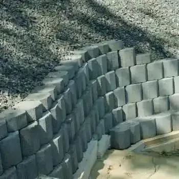 Concrete Block Retaining Wall Dunedin City, New Zealand.