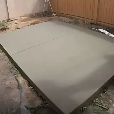 Freshly Poured Concrete Shed Slab for a Rental flat in North Dunedin.