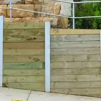 Timber Retaining Wall, Dunedin City, New Zealand.