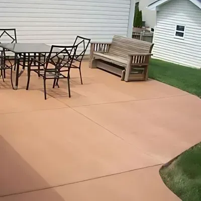 Stylish coloured concrete patio in Normanby.