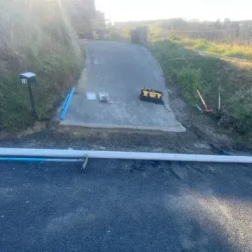Before: Driveway extension area excavated with reinforcing mesh, 8m x 5m, Three Mile Hill, Dunedin