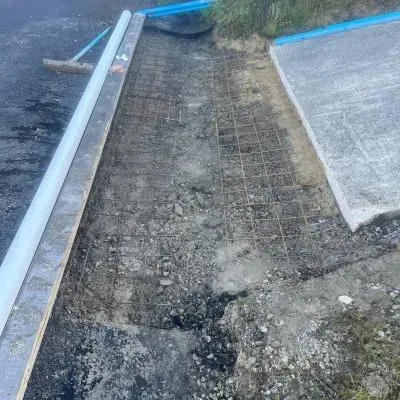 Before: Driveway extension prep with excavation and reinforcing mesh, Waikouaiti, Otago