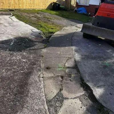 Before: Existing cracked concrete path connected to driveway, Corstorphine, Dunedin