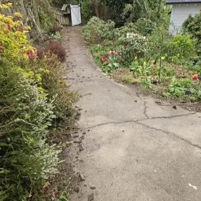 Before: before concrete path excavation and base prep, Port Chalmers, Dunedin