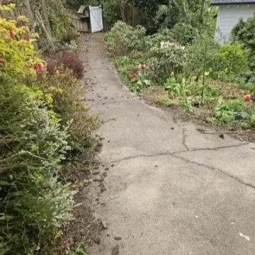 Before: before concrete path excavation and base prep, Port Chalmers, Dunedin