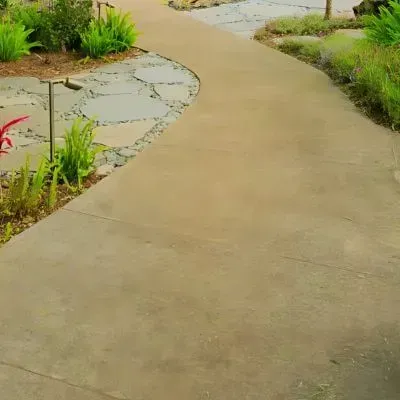 New Coloured Concrete Path - Landscaping Project in Abbotsford.