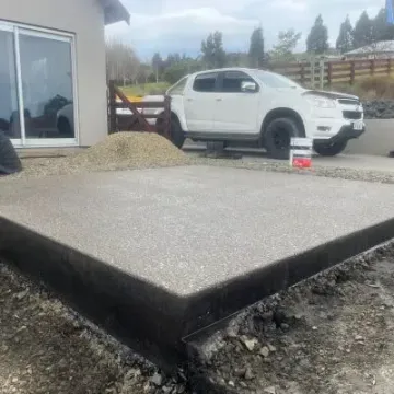 After: Exposed aggregate concrete patio installed with non-slip finish, Maori Hill