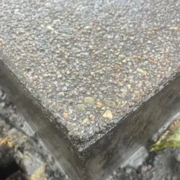 After: Close-up Hyland River exposed aggregate concrete patio finish, Maori Hill, Dunedin