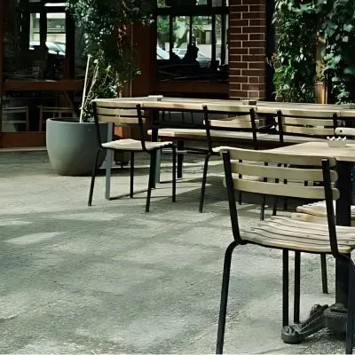 New concrete patio for a restaurant in Dunedin Central.