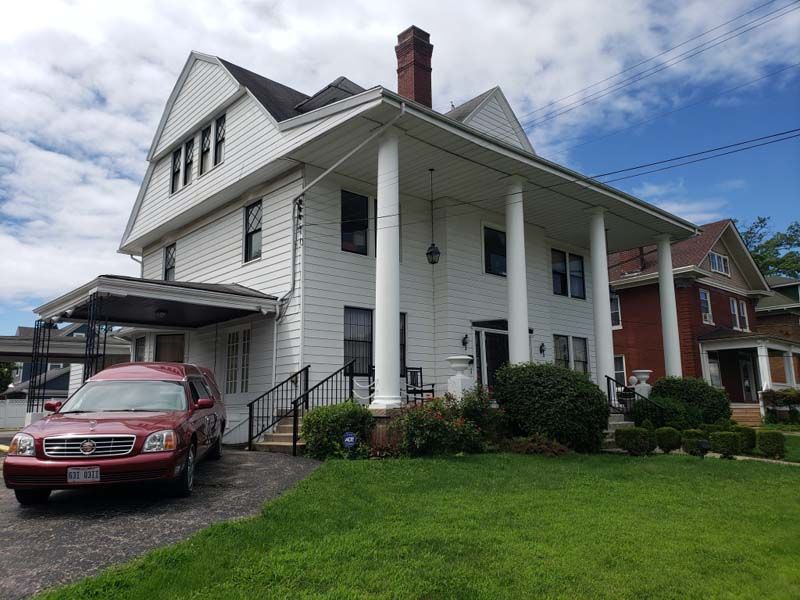 Several photos of exterior and interior of Tredway Funeral Home in Norwood, OH