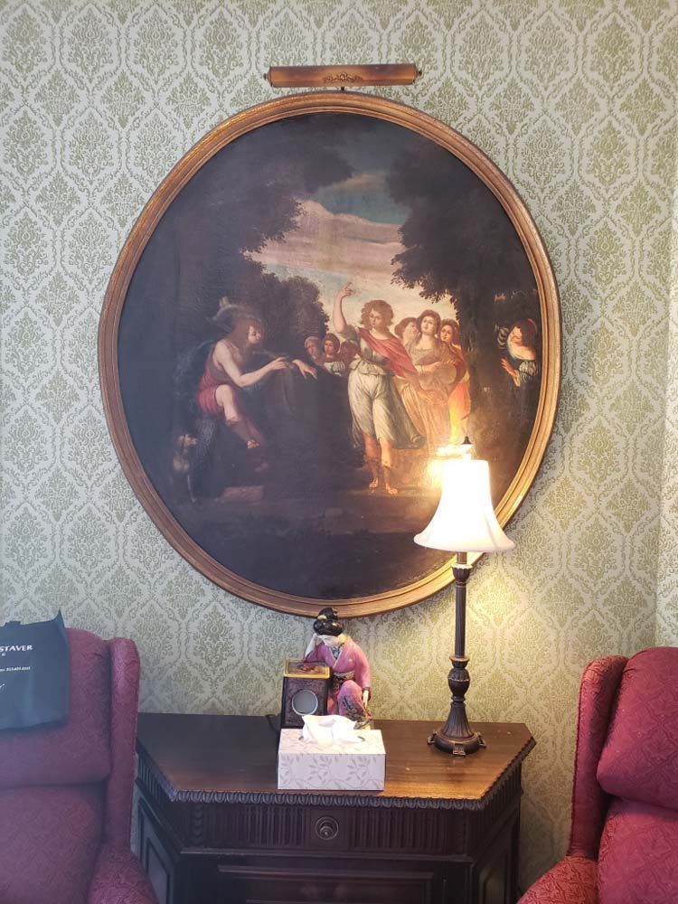 Several photos of exterior and interior of Tredway Funeral Home in Norwood, OH