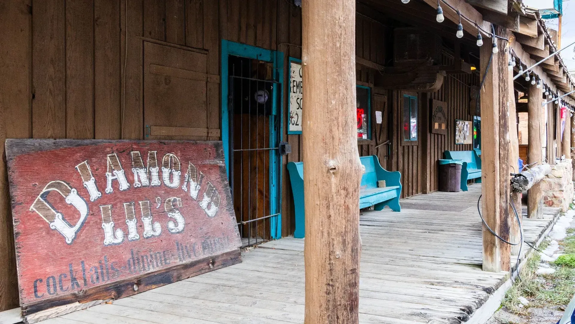 Weathered wooden building with